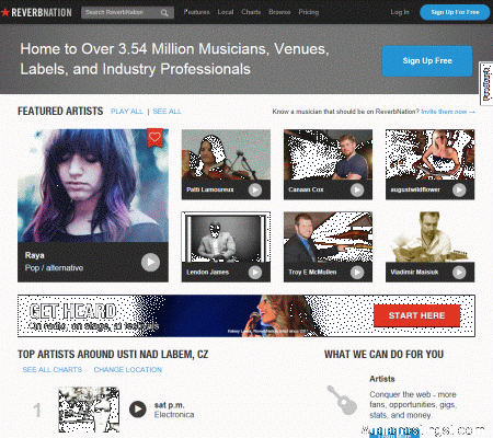 Visit ReverbNation audio host